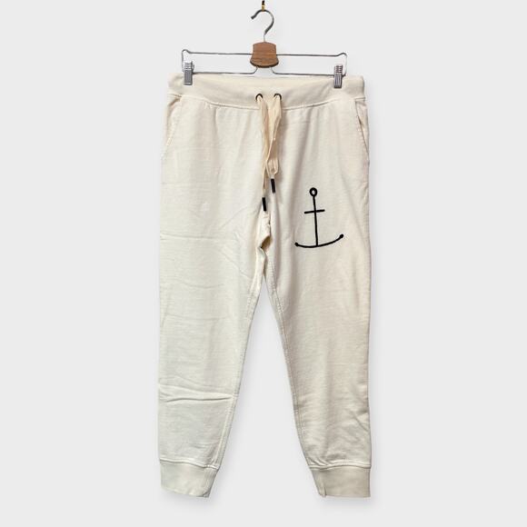 Sandrine Rose x Free People Cream Anchor Sweatpants Joggers - Picture 2 of 6